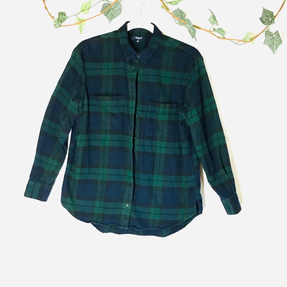 Madewell | Oversized Flannel in Dark Plaid SZ S